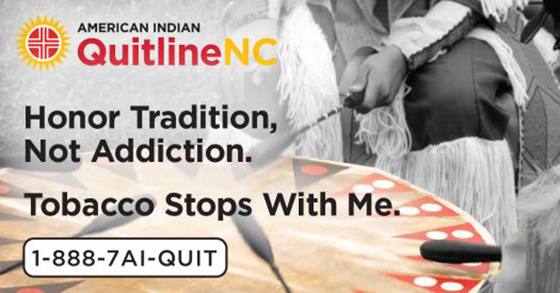 honor tradition, not addiction. tobacco stops with me. 1-800-quit-now.